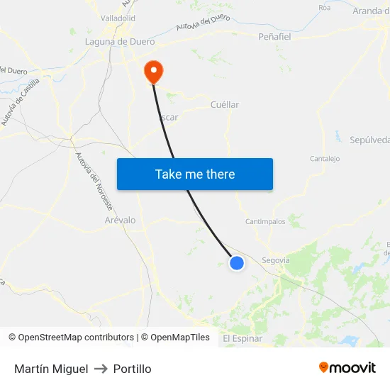 Martín Miguel to Portillo map