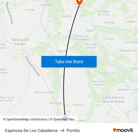 Espinosa De Los Caballeros to Portillo map