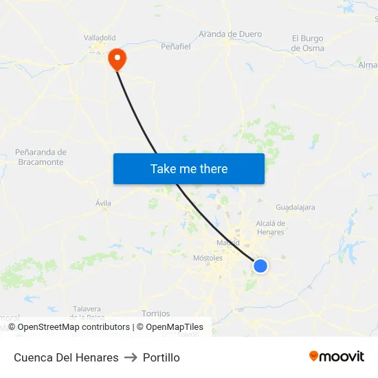 Cuenca Del Henares to Portillo map