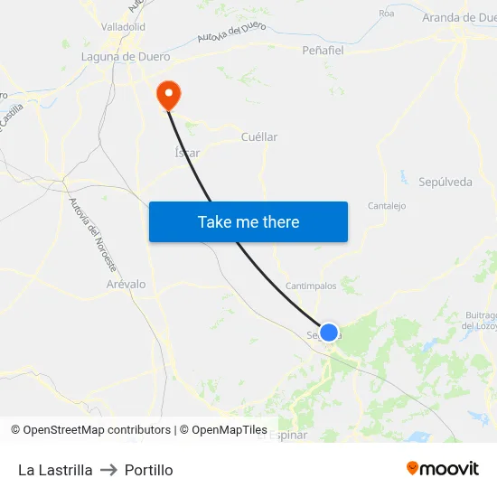 La Lastrilla to Portillo map
