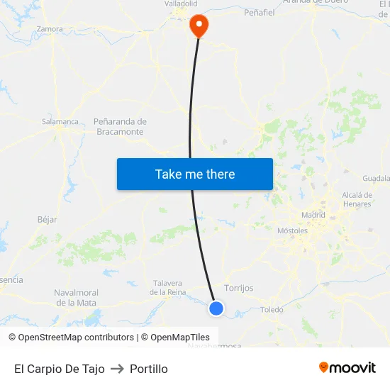 El Carpio De Tajo to Portillo map