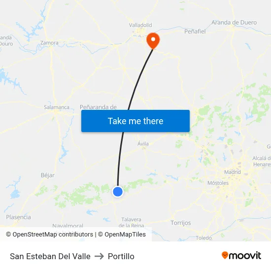 San Esteban Del Valle to Portillo map
