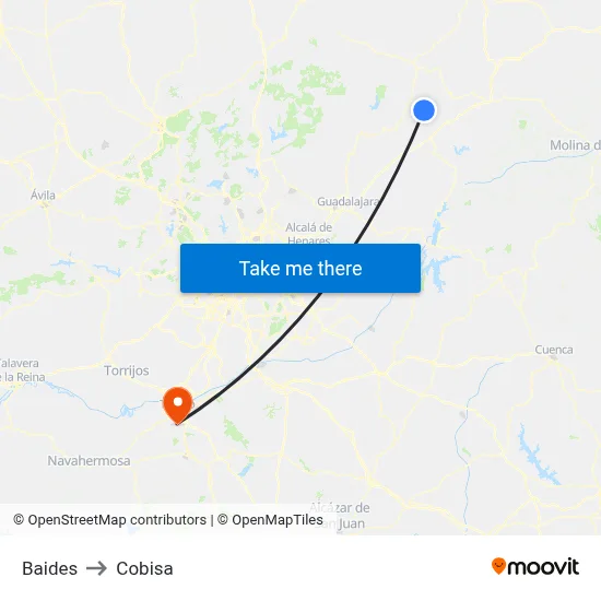 Baides to Cobisa map