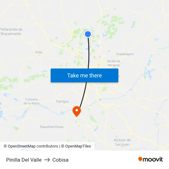 Pinilla Del Valle to Cobisa map