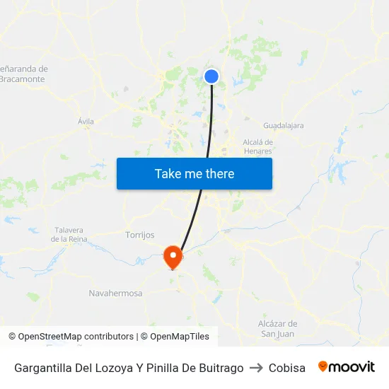 Gargantilla Del Lozoya Y Pinilla De Buitrago to Cobisa map
