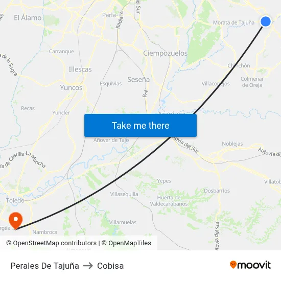 Perales De Tajuña to Cobisa map