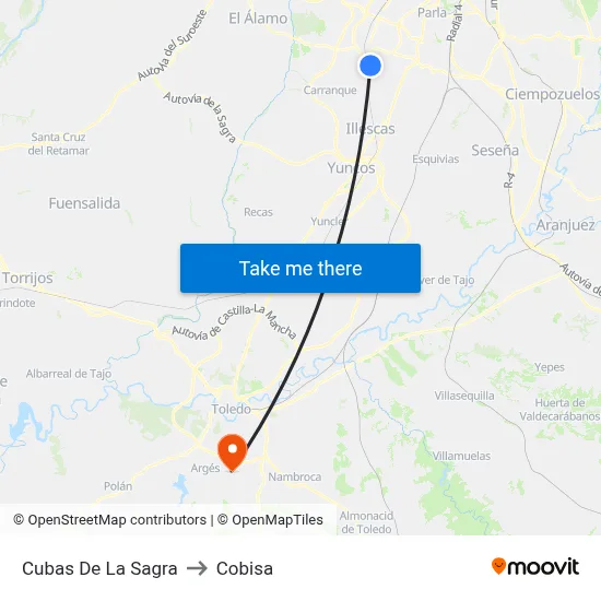 Cubas De La Sagra to Cobisa map
