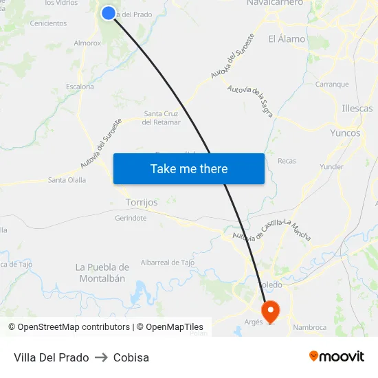 Villa Del Prado to Cobisa map