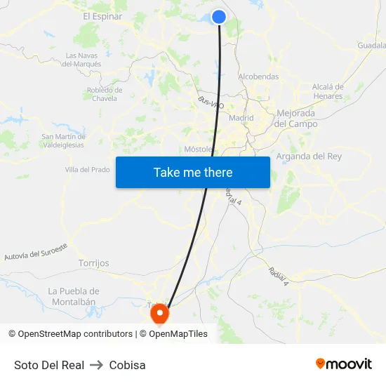 Soto Del Real to Cobisa map