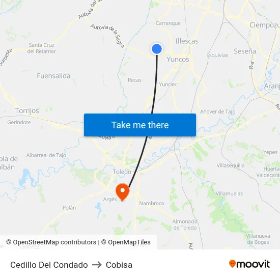 Cedillo Del Condado to Cobisa map