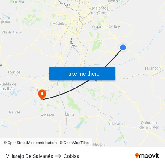 Villarejo De Salvanés to Cobisa map