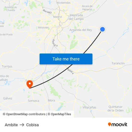 Ambite to Cobisa map