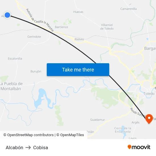 Alcabón to Cobisa map
