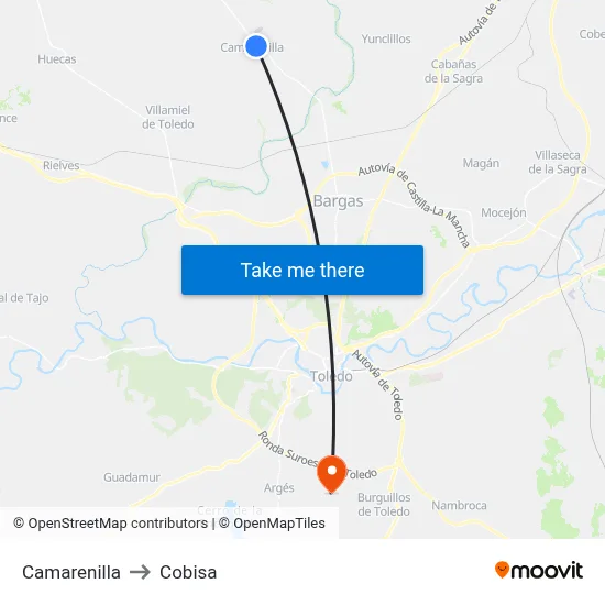 Camarenilla to Cobisa map
