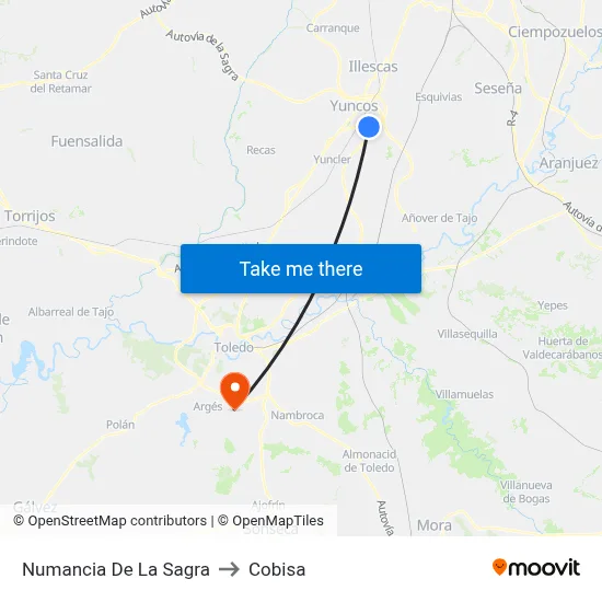 Numancia De La Sagra to Cobisa map