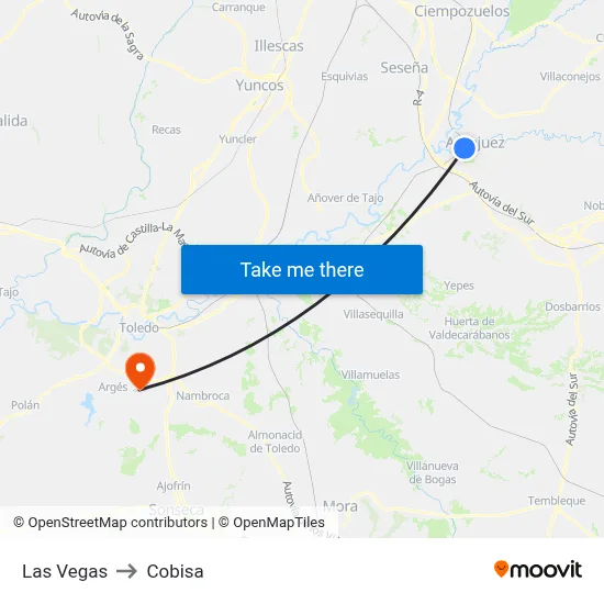 Las Vegas to Cobisa map