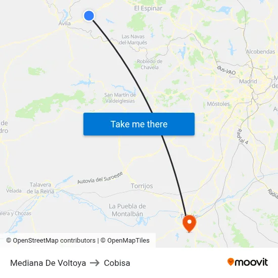 Mediana De Voltoya to Cobisa map