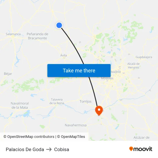 Palacios De Goda to Cobisa map