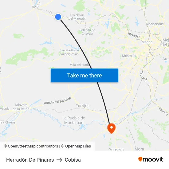 Herradón De Pinares to Cobisa map