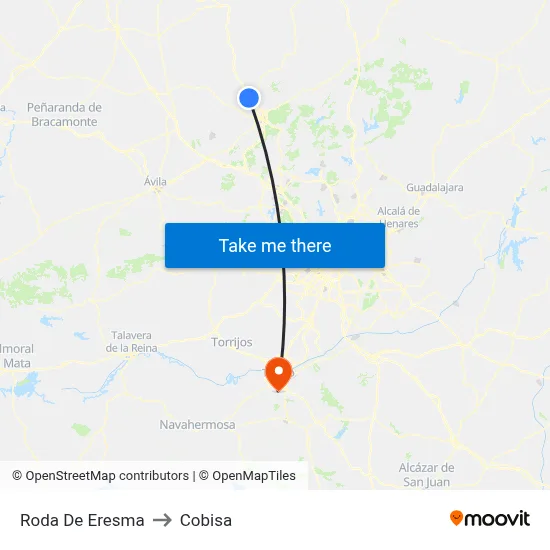 Roda De Eresma to Cobisa map