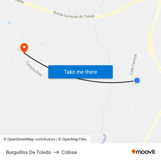 Burguillos De Toledo to Cobisa map