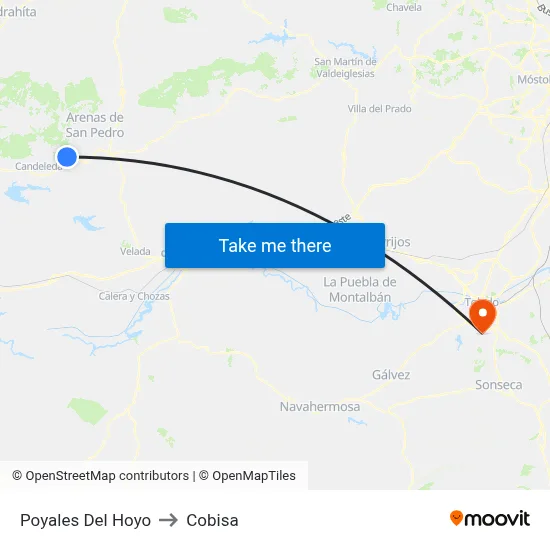Poyales Del Hoyo to Cobisa map