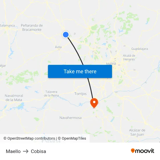 Maello to Cobisa map