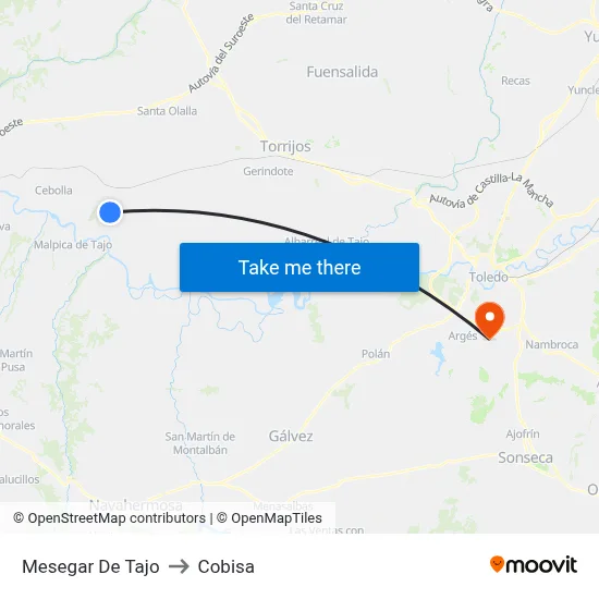 Mesegar De Tajo to Cobisa map