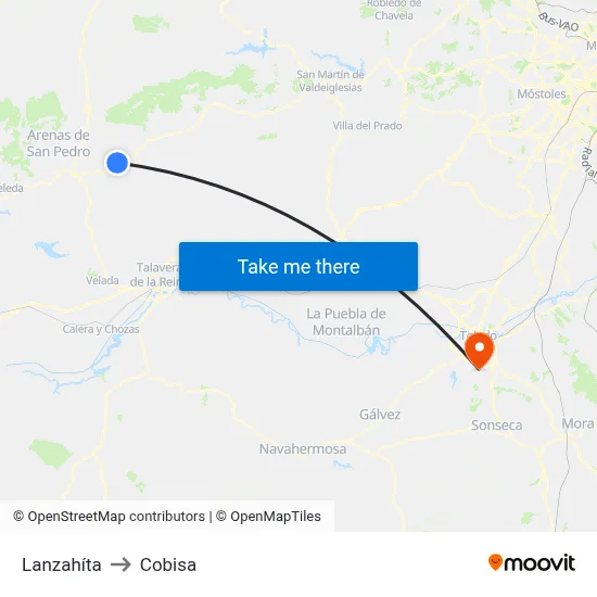Lanzahíta to Cobisa map