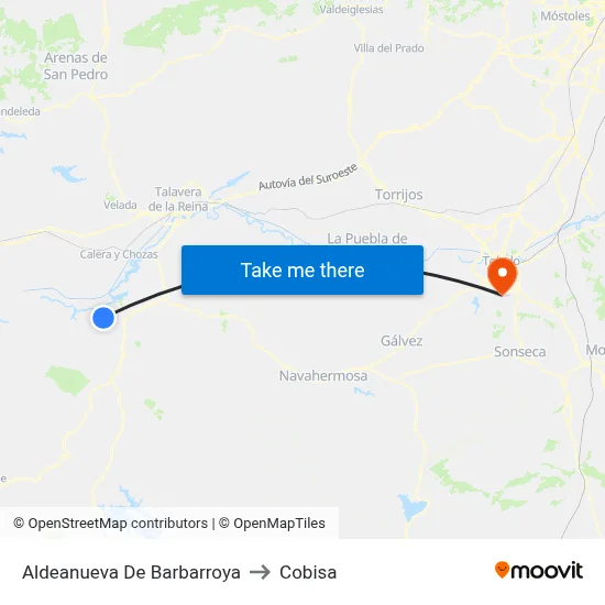 Aldeanueva De Barbarroya to Cobisa map