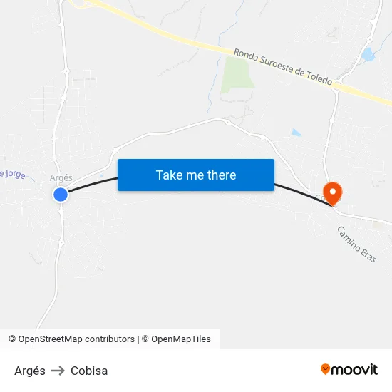 Argés to Cobisa map