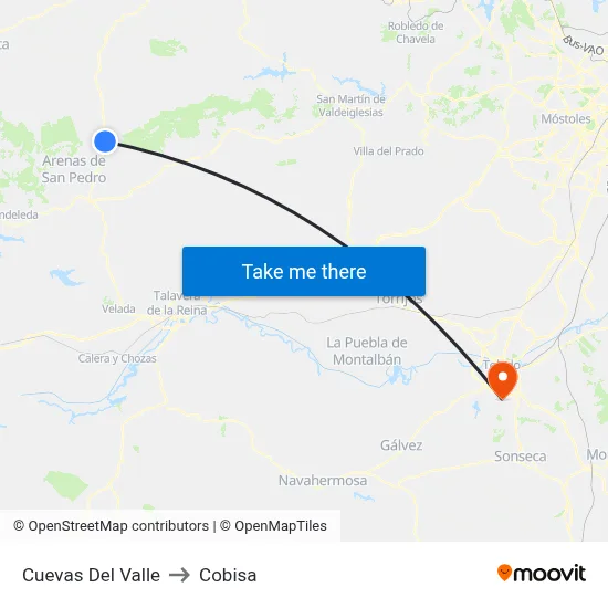 Cuevas Del Valle to Cobisa map