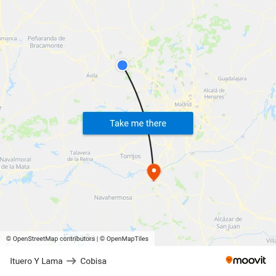 Ituero Y Lama to Cobisa map