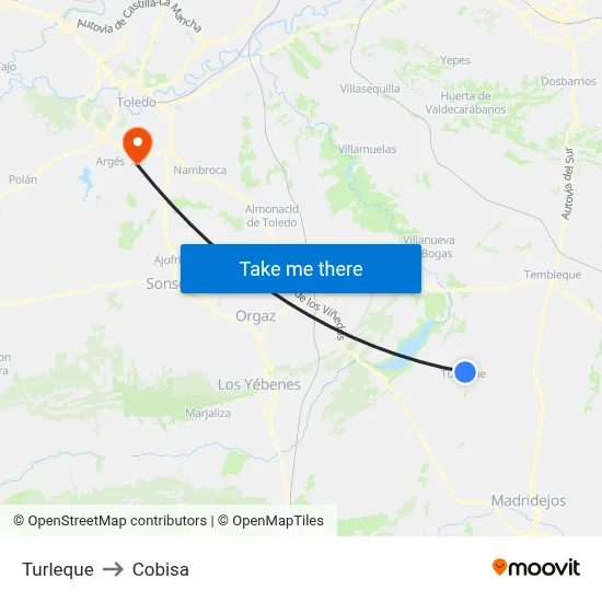 Turleque to Cobisa map