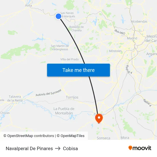 Navalperal De Pinares to Cobisa map