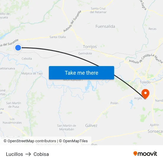 Lucillos to Cobisa map