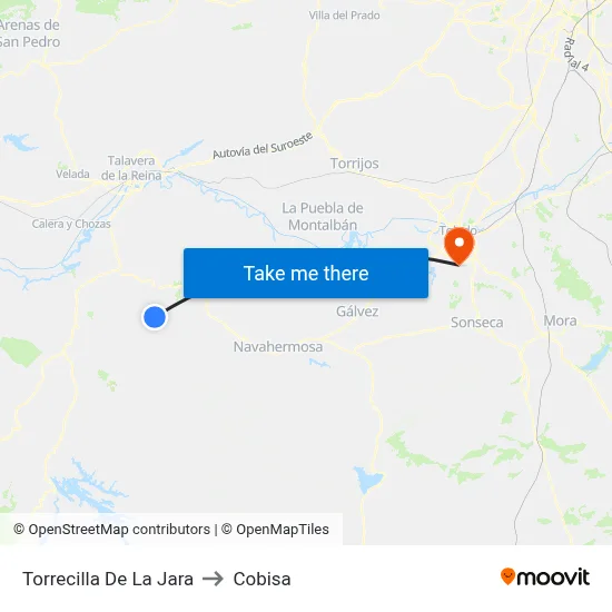 Torrecilla De La Jara to Cobisa map