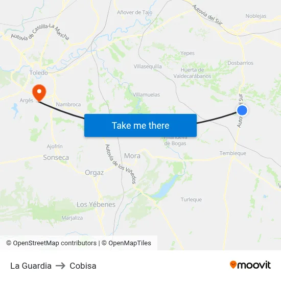 La Guardia to Cobisa map