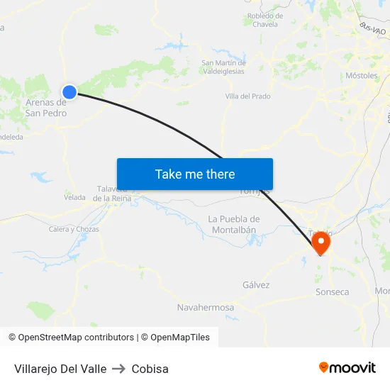 Villarejo Del Valle to Cobisa map