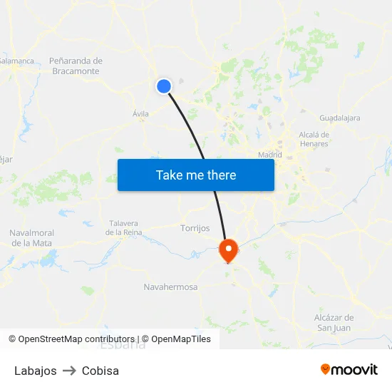 Labajos to Cobisa map