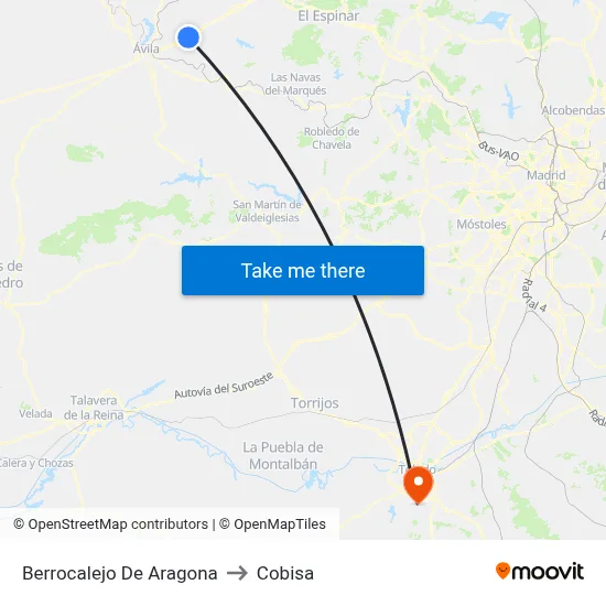 Berrocalejo De Aragona to Cobisa map