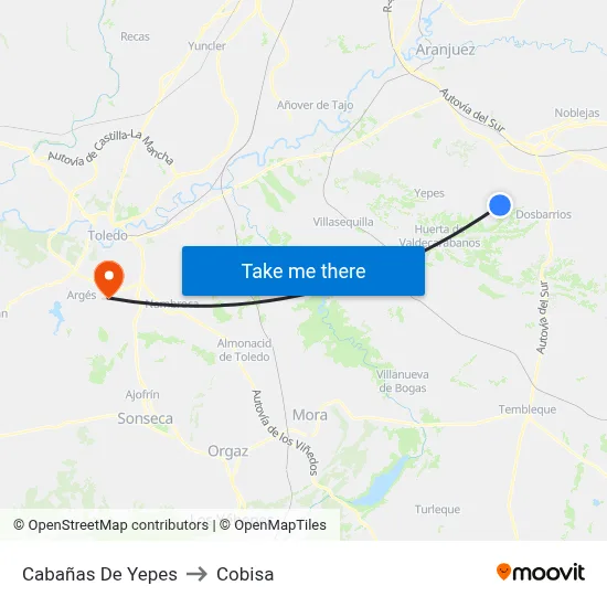 Cabañas De Yepes to Cobisa map