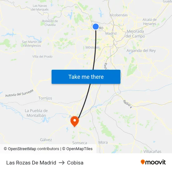 Las Rozas De Madrid to Cobisa map