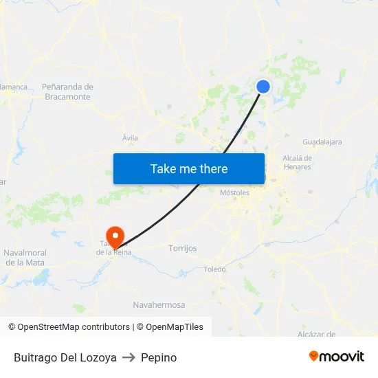 Buitrago Del Lozoya to Pepino map