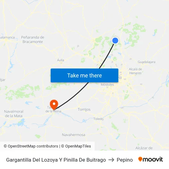 Gargantilla Del Lozoya Y Pinilla De Buitrago to Pepino map
