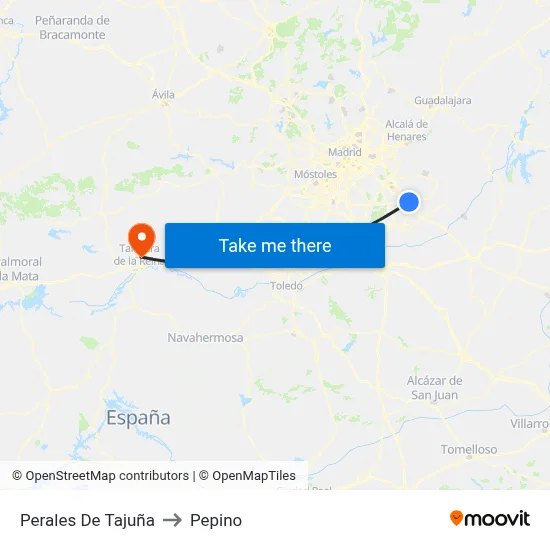 Perales De Tajuña to Pepino map