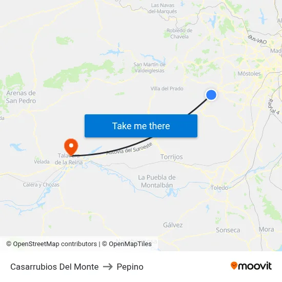 Casarrubios Del Monte to Pepino map