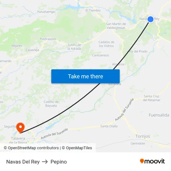 Navas Del Rey to Pepino map