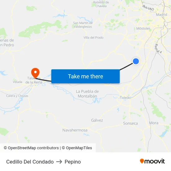 Cedillo Del Condado to Pepino map