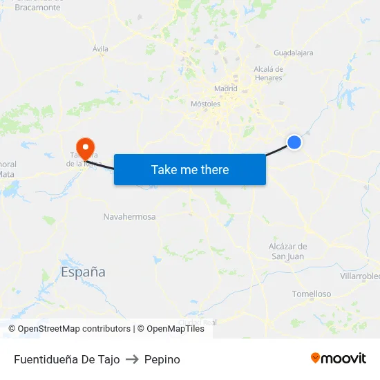 Fuentidueña De Tajo to Pepino map